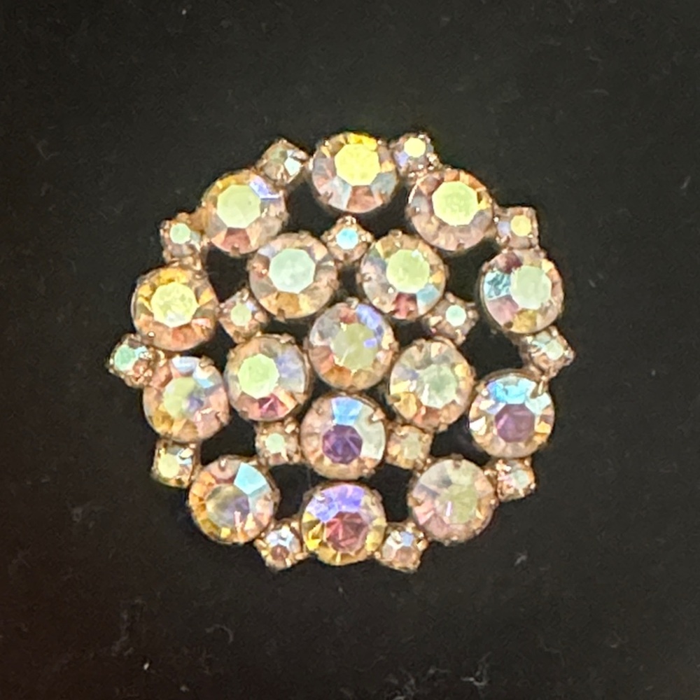 Vintage Sparkling Aurora Borealis Rhinestone Brooch